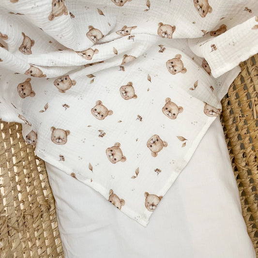 Set Mussola Bear grigio