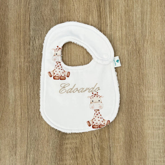 Bavaglino neonato in cotone Giraffa