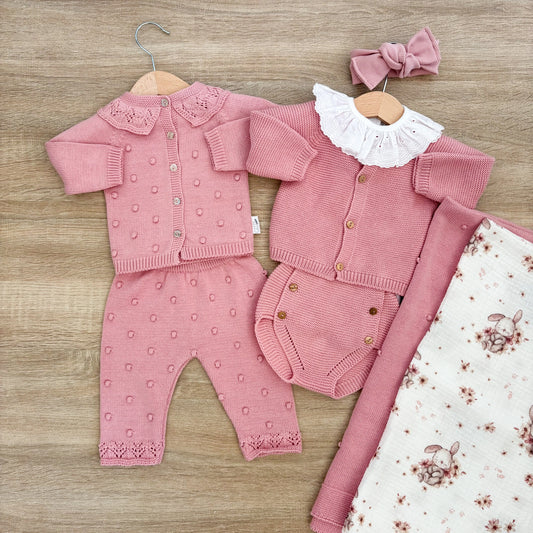 Completino neonato pompon con colletto