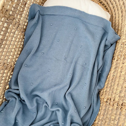 Copertina neonato in cotone pompon