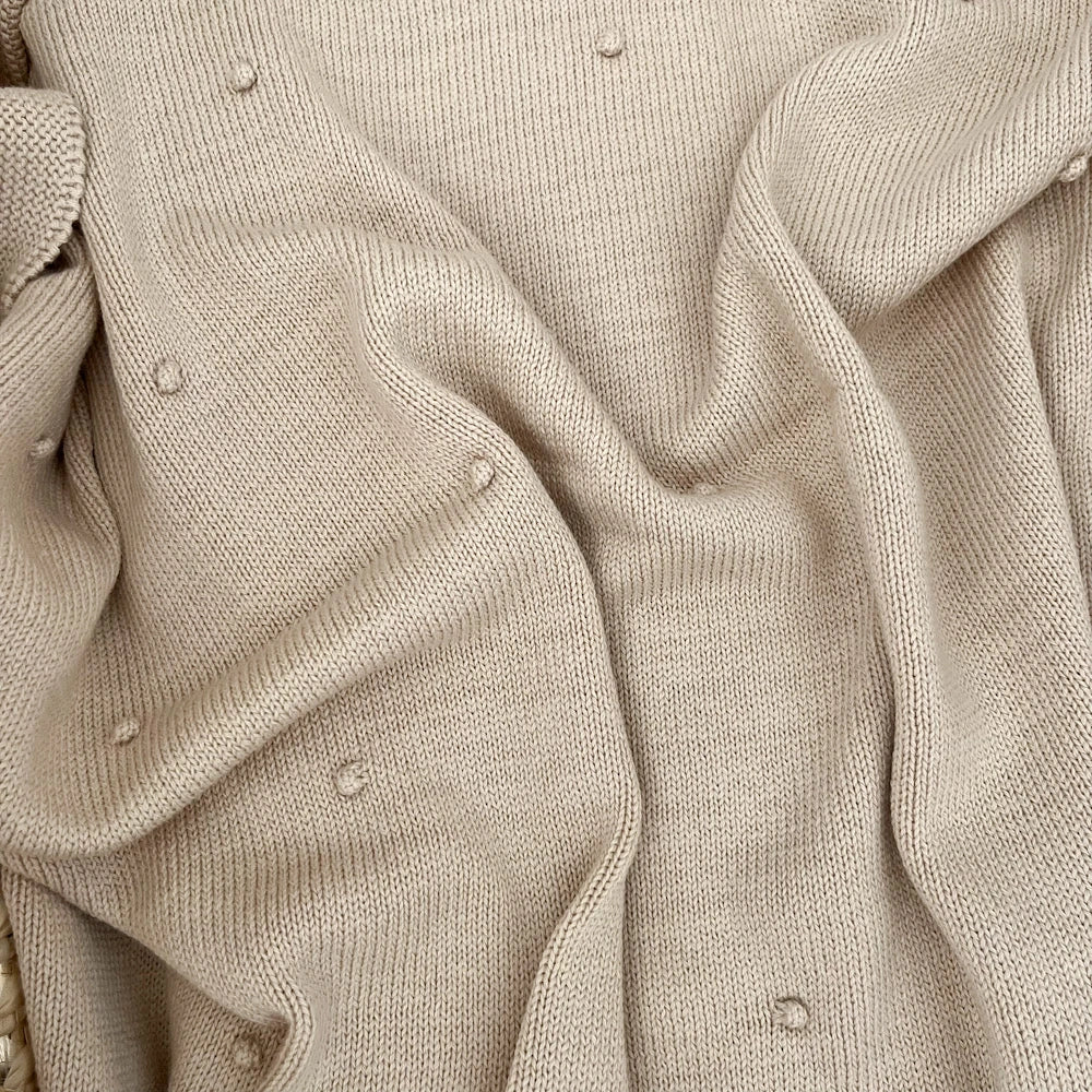Copertina neonato in cotone pompon
