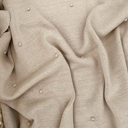 Copertina neonato in cotone pompon