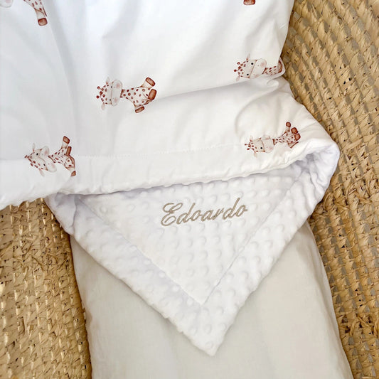 Copertina in minky giraffa