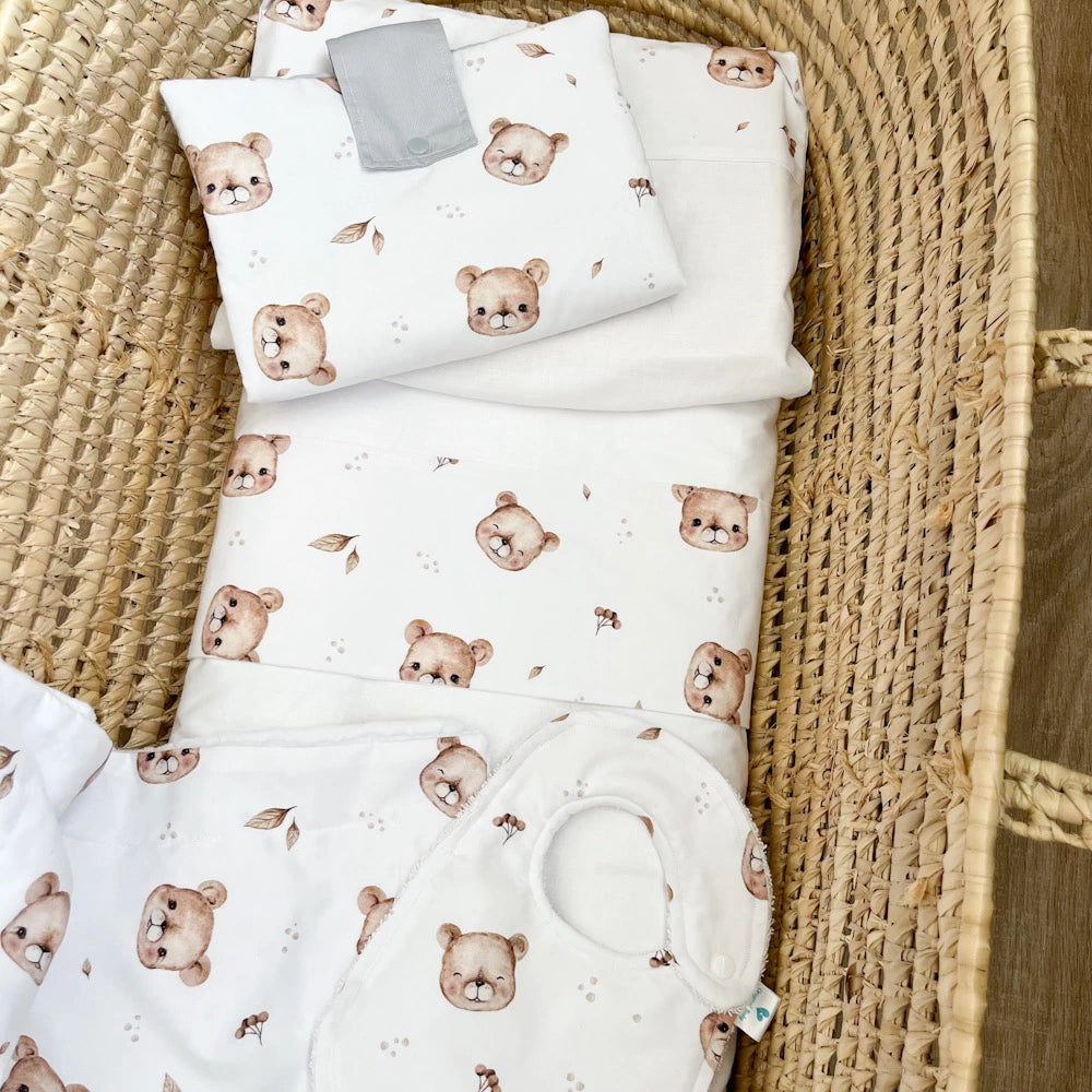 Bavaglino neonato in cotone Bear