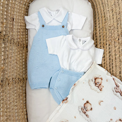 Pagliaccetto neonato in cotone pompon