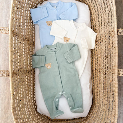 Tutina neonato in caldo cotone orsetto