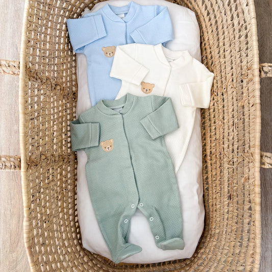 Tutina neonato in caldo cotone orsetto
