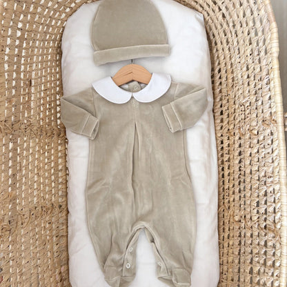 Tutina neonato in ciniglia minimal