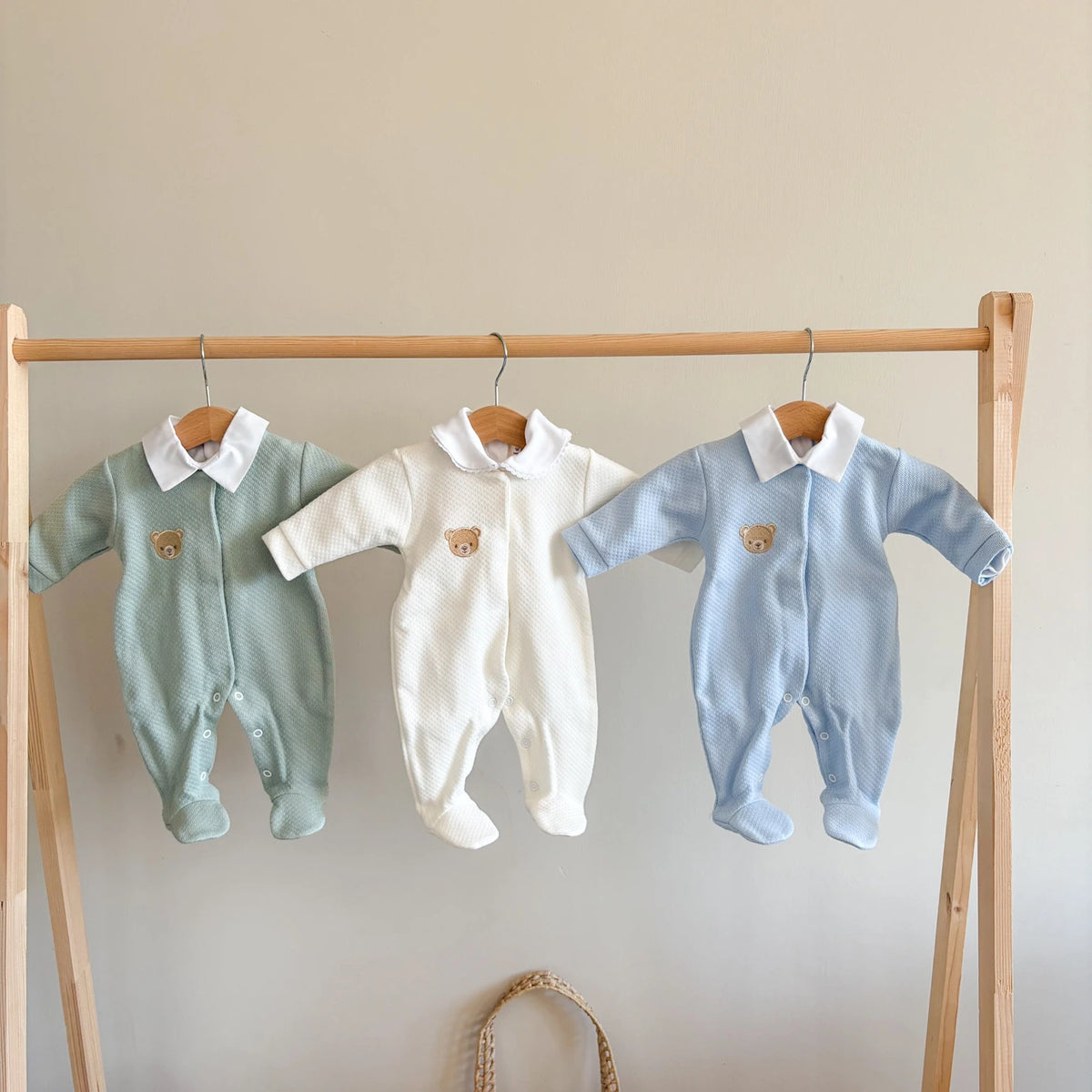 Tutina neonato in caldo cotone orsetto