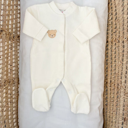 Tutina neonato in caldo cotone orsetto
