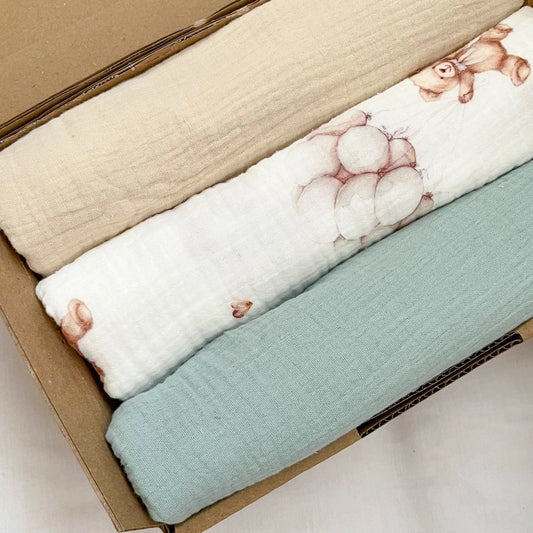 Set Mussola Teddy dream verde salvia