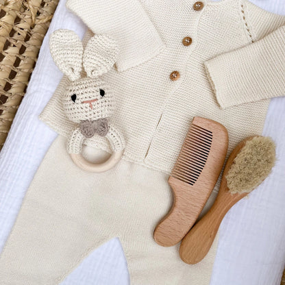 Set spazzole e pettine in legno